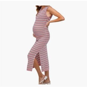 Ouges Pink Patterned Maternity Dress